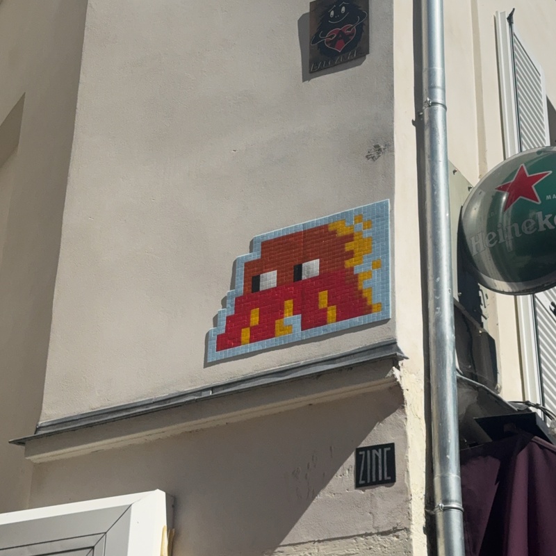 mural in Paris by artist Invader.