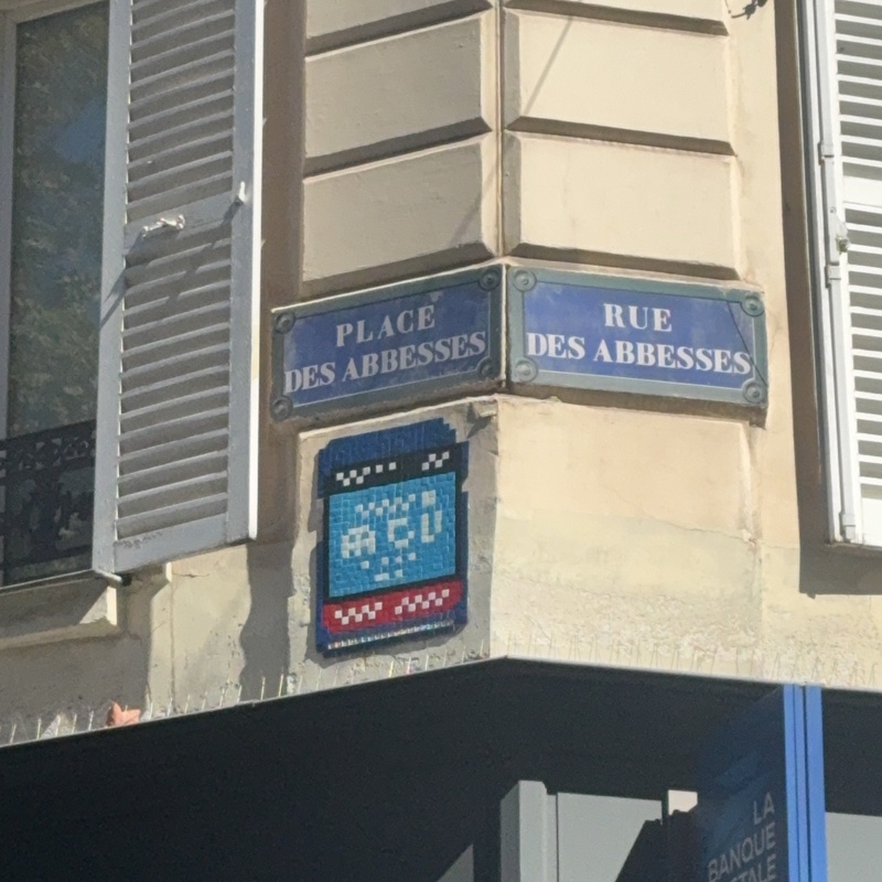 mural in Paris by artist Invader.