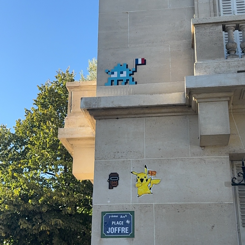 mural in Paris by artist Invader.