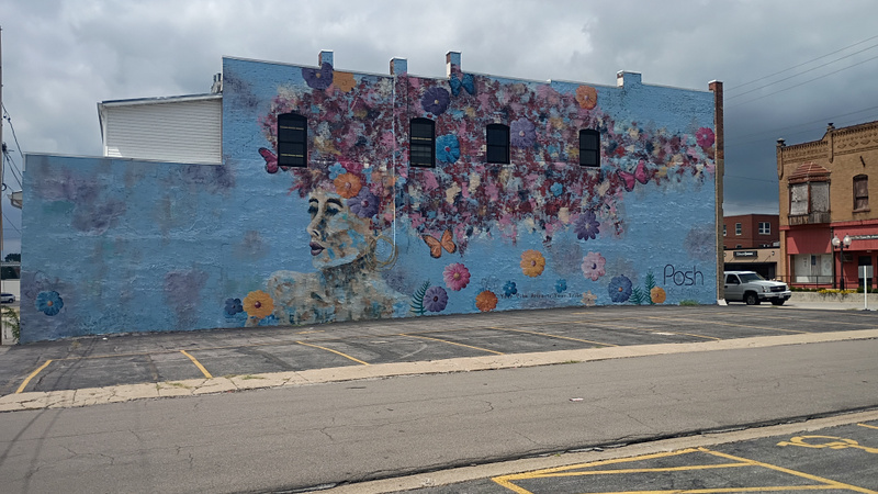 mural in Marion by artist Rebecca Mueller-Williams.