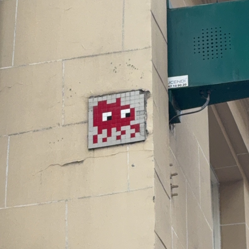 mural in Paris by artist Invader.