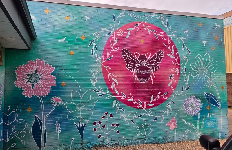 mural in Red Deer by artist unknown.