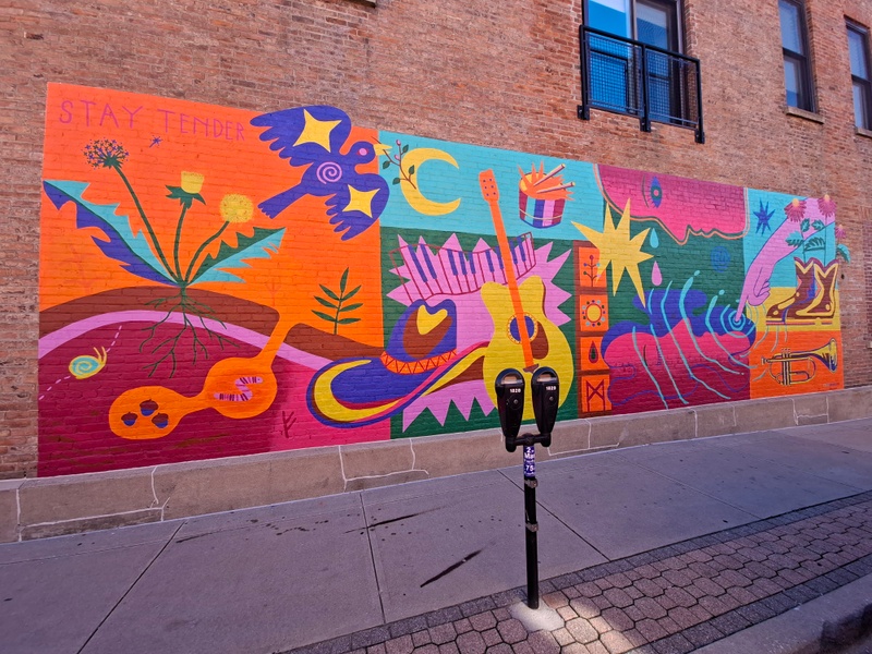 mural in Champaign by artist Carlie Upchurch.