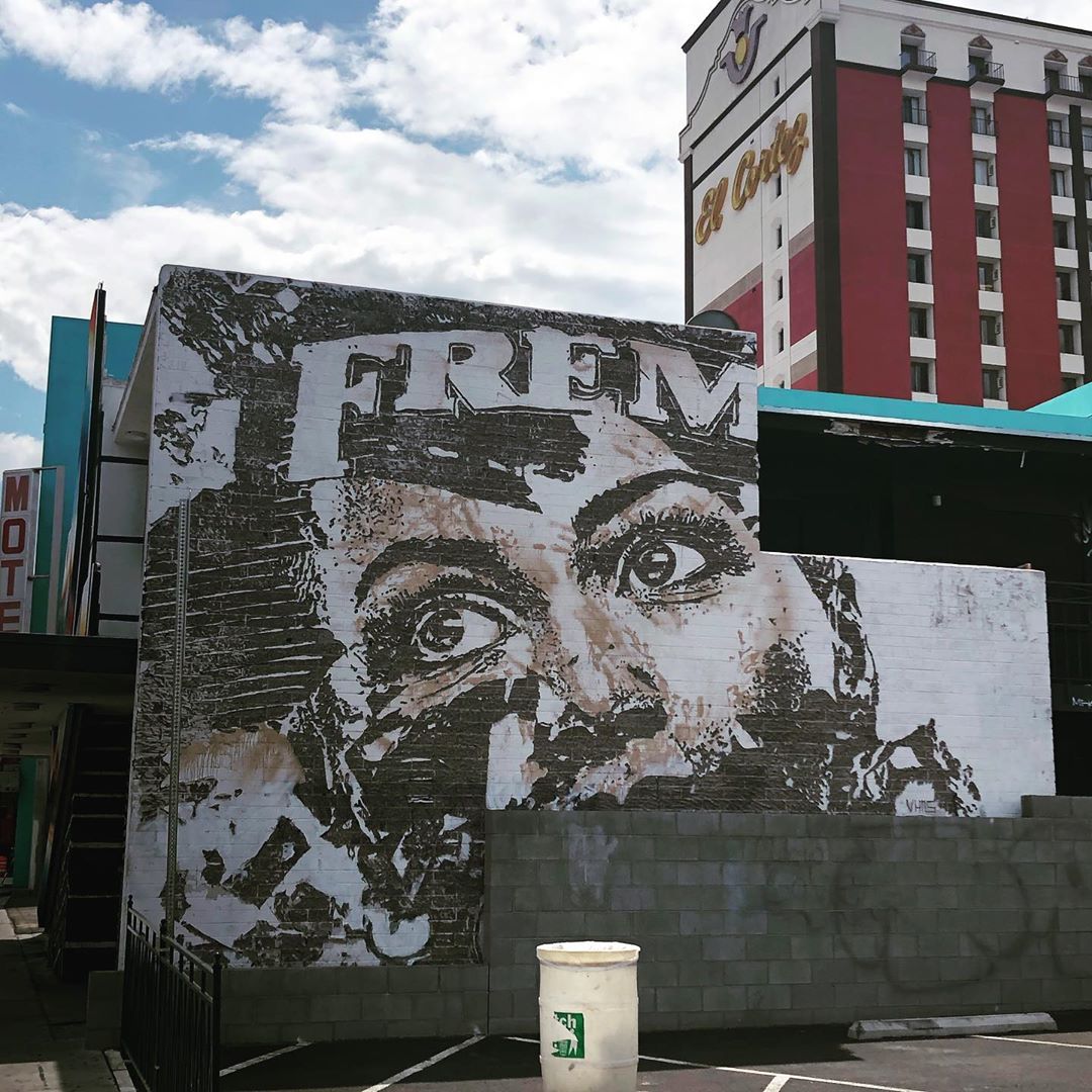 mural in Las Vegas by artist Vhils.