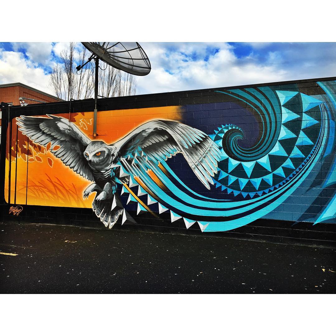 mural in Portland by artist Ashley Montague. Tagged: animals