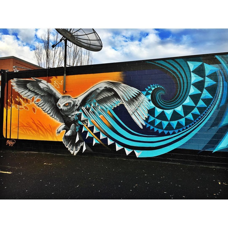 mural in Portland by artist Ashley Montague. Tagged: animals