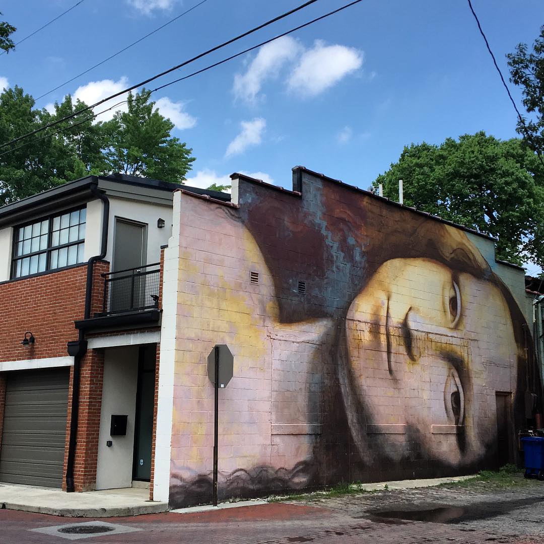 mural in Columbus by artist Brian Clemons. Tagged: Mona Lisa
