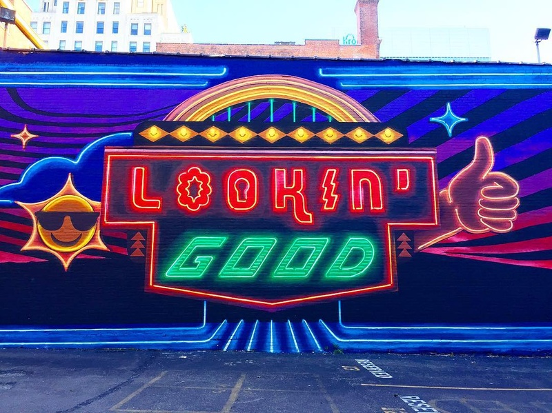 mural in Cincinnati by artist Chroma Projects.