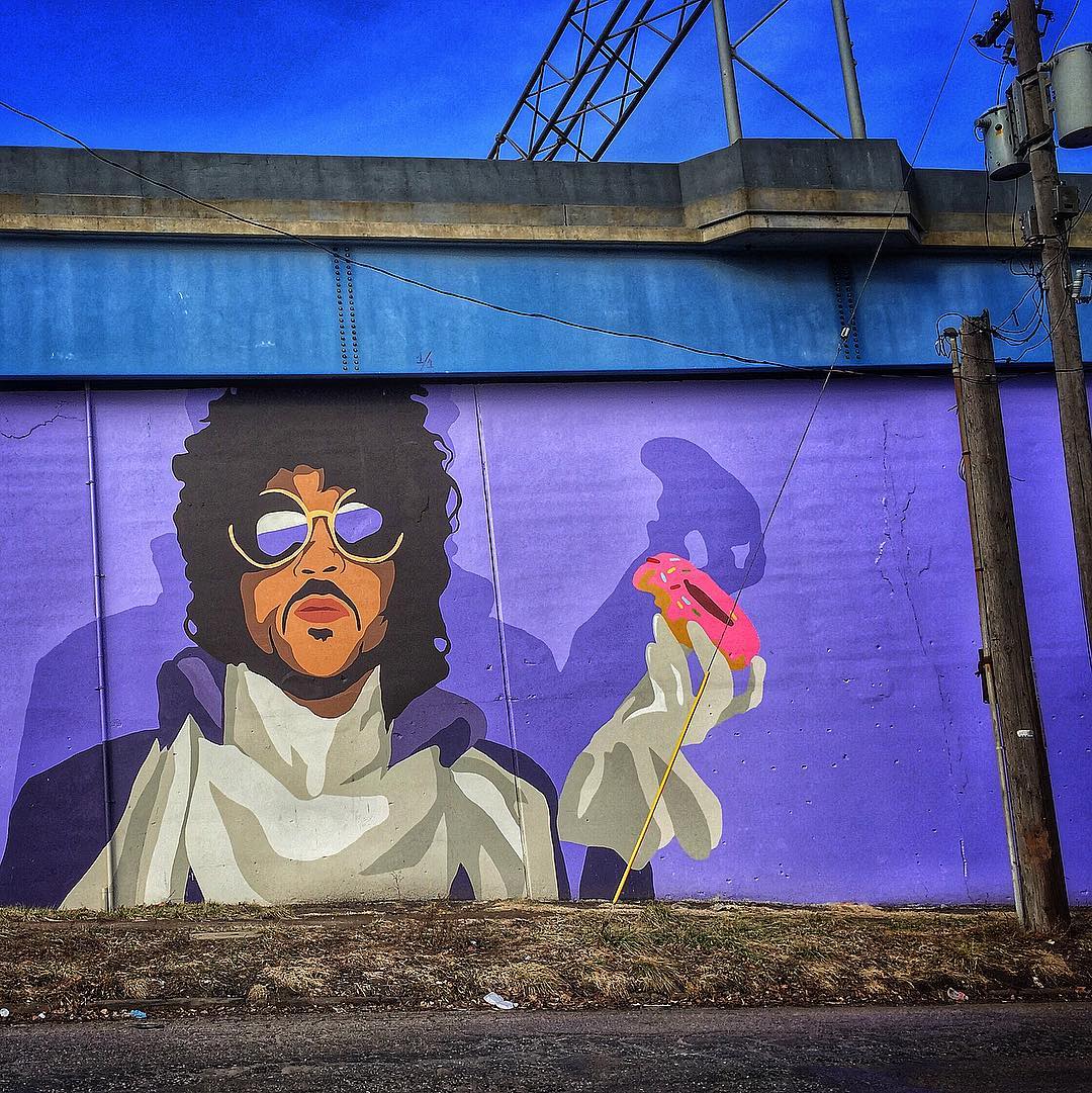 mural in Cleveland by artist Glen Infante. Tagged: music, Prince
