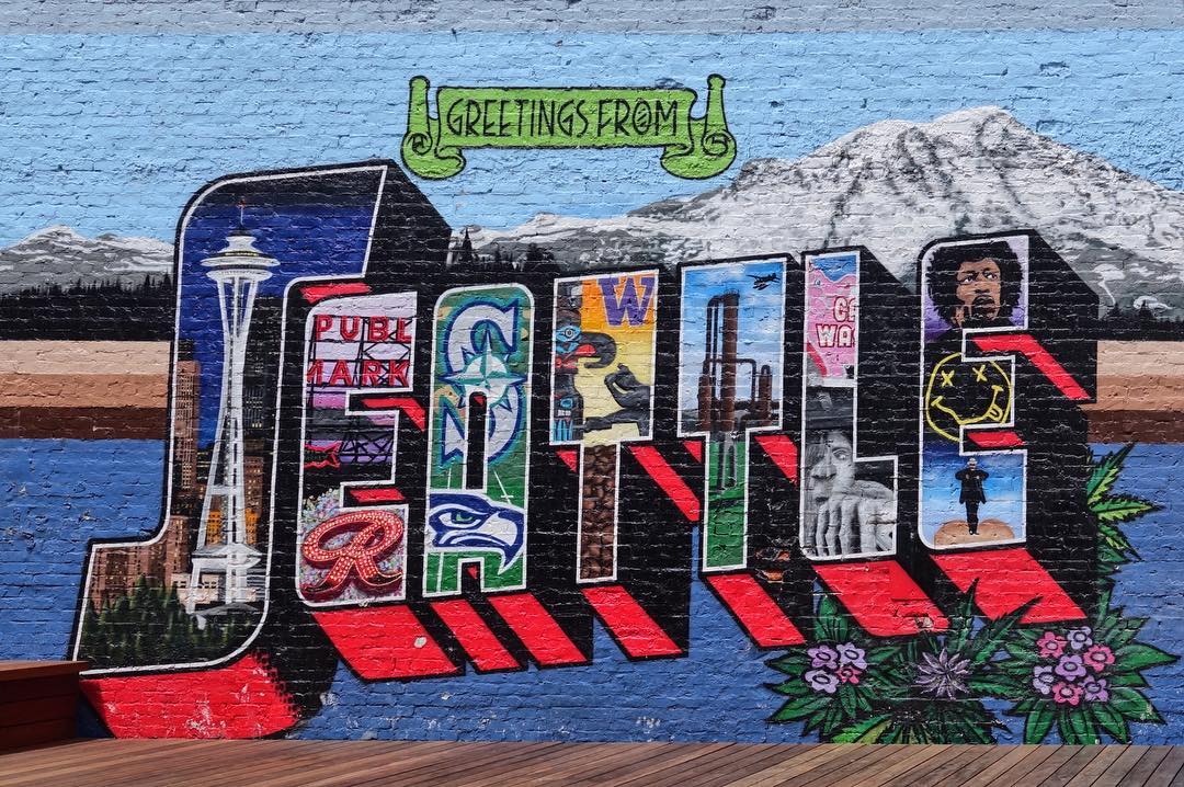 mural in Seattle by artist Greetings Tour.