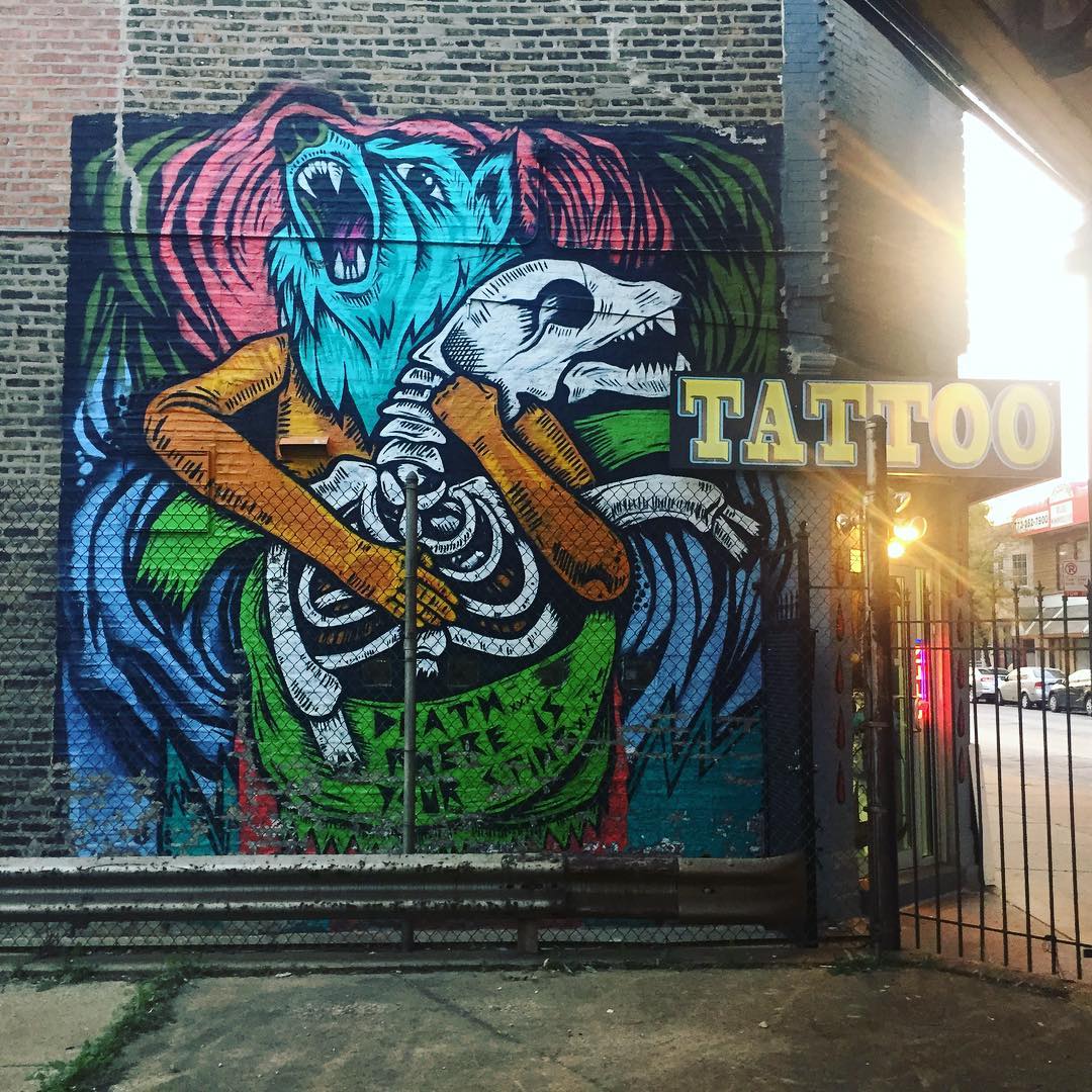 mural in Chicago by artist Sentrock.