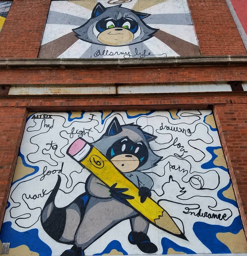 mural in Chicago by artist Ali 6. Tagged: character