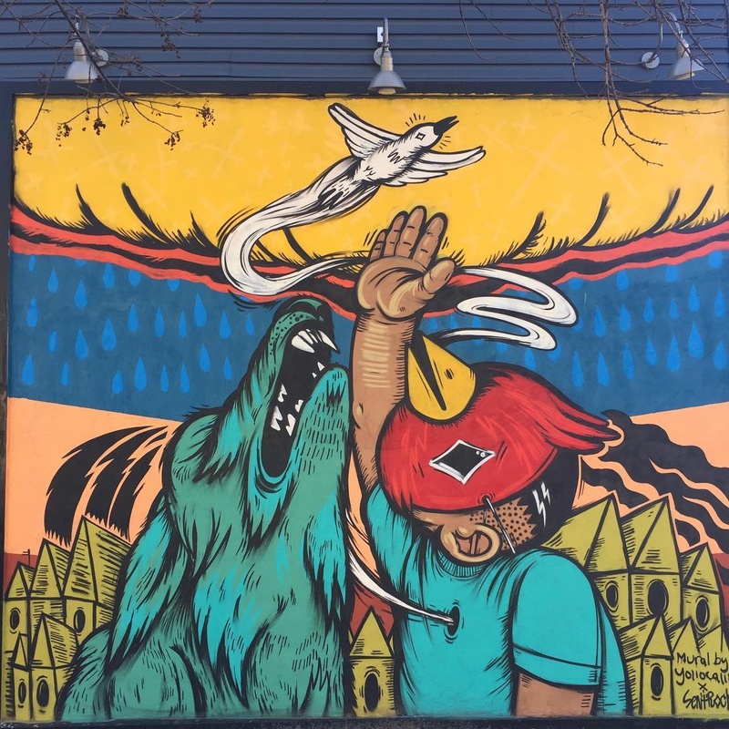 mural in Chicago by artist Sentrock. Tagged: character