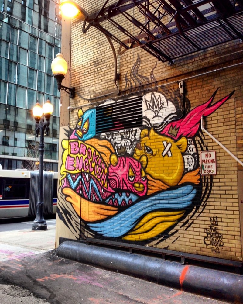 mural in Chicago by artist The Bear Champ. Tagged: character