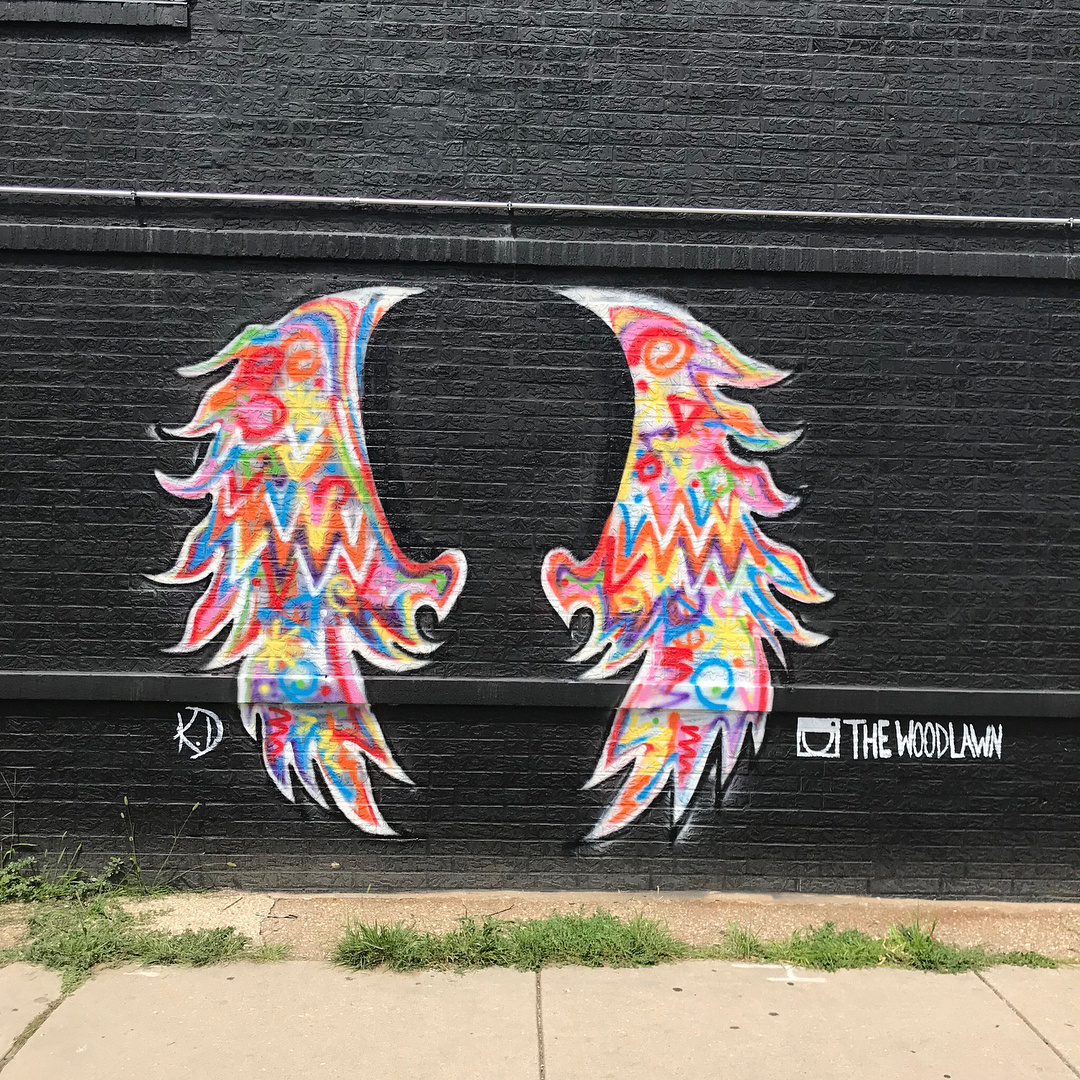 mural in Chicago by artist Kaliefs Kanvas. Tagged: wings