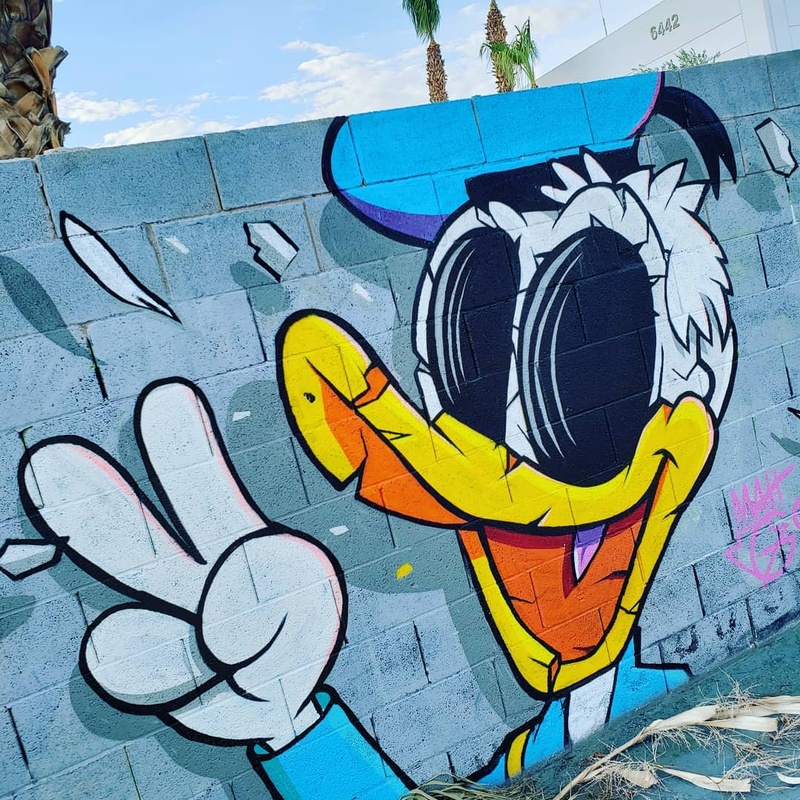 mural in Las Vegas by artist Matt Gondek. Tagged: Donald Duck