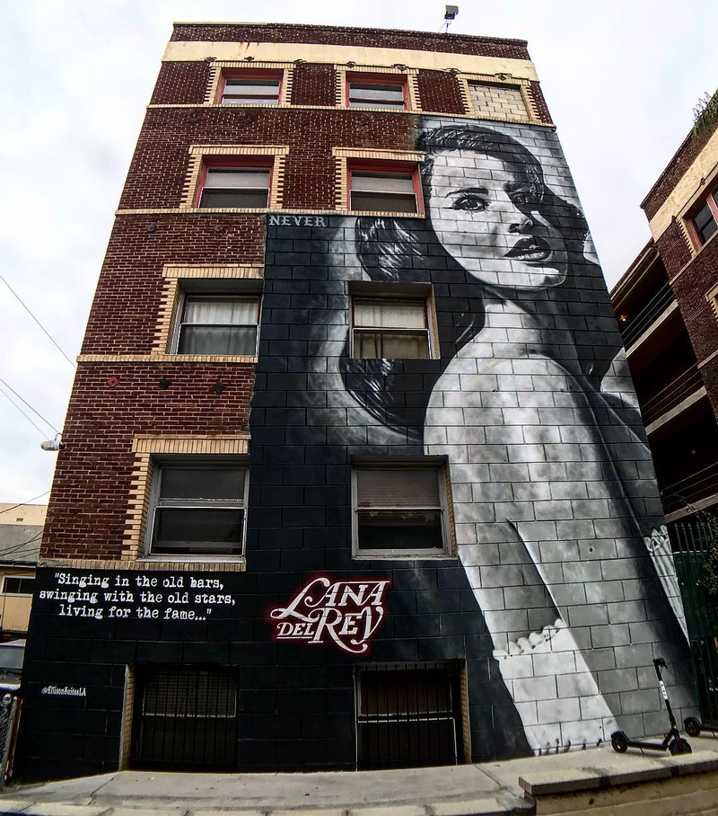 mural in Los Angeles by artist Jonas Never. Tagged: Lana del Rey, music
