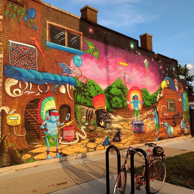 mural in Berwyn by artist Cranio Artes. Tagged: Berwyn Public Art