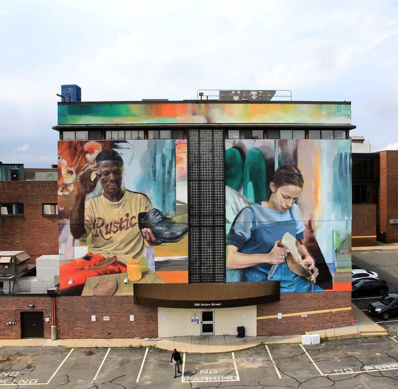 mural in Lynn by artist Wasp Elder. Tagged: Jan Ernst Matzeliger