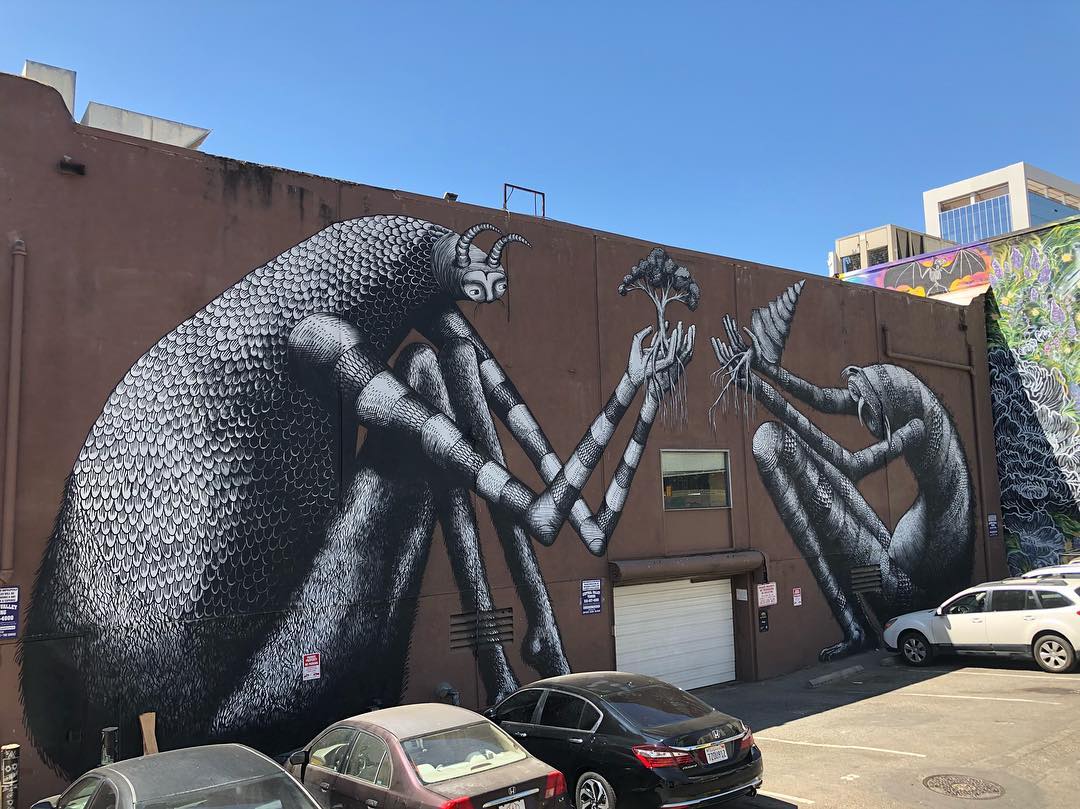 mural in Sacramento by artist Phlegm.