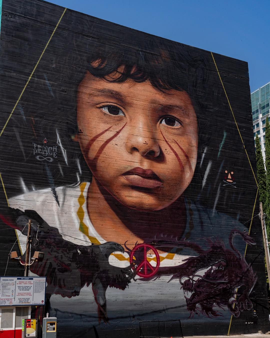 mural in Sacramento by artist Jorit Agoch.
