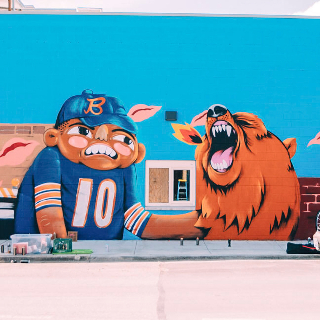 mural in Chicago by artist Sentrock. Tagged: Chicago Bears, sports
