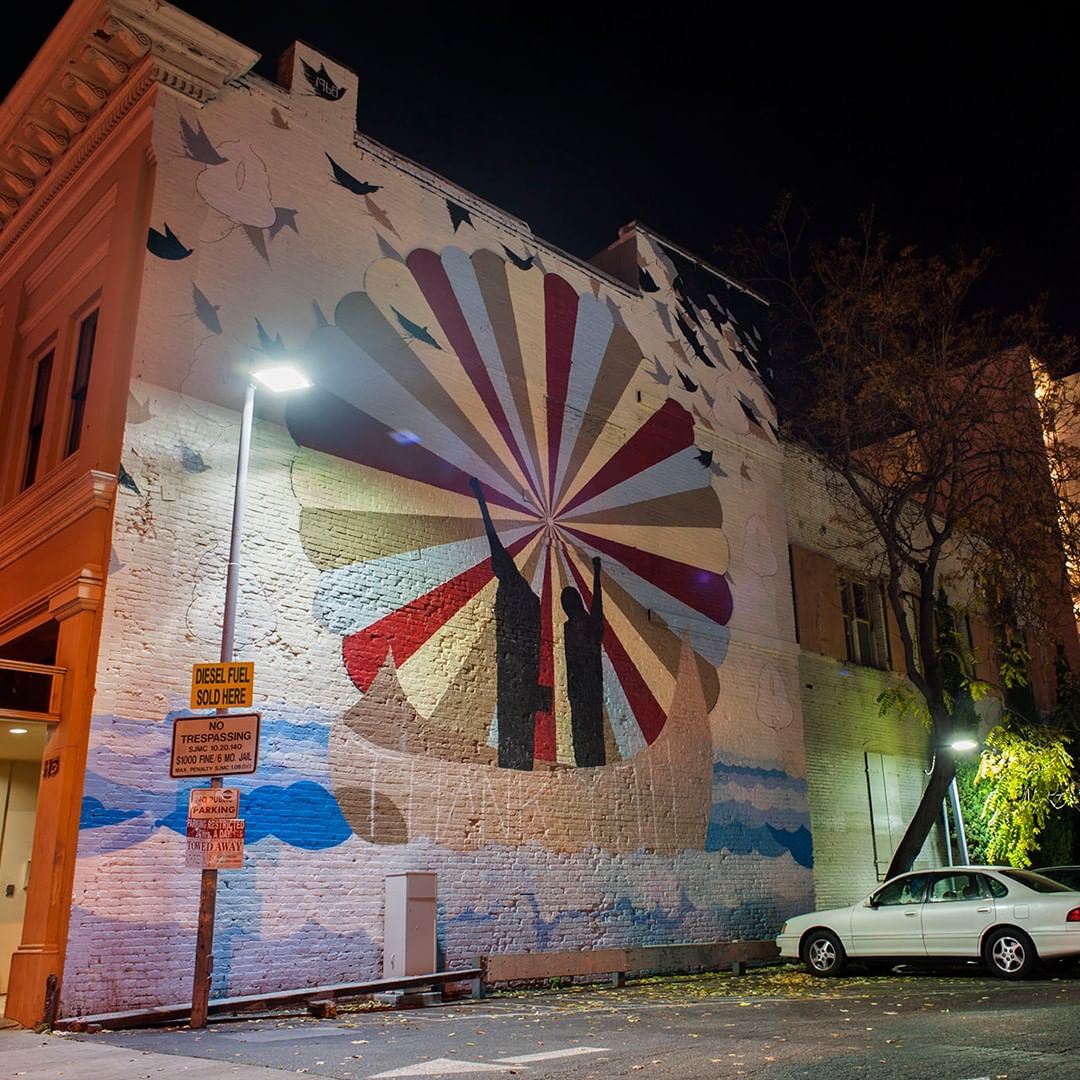 mural in San Jose by artist unknown. Tagged: sports, Tommie Smith
