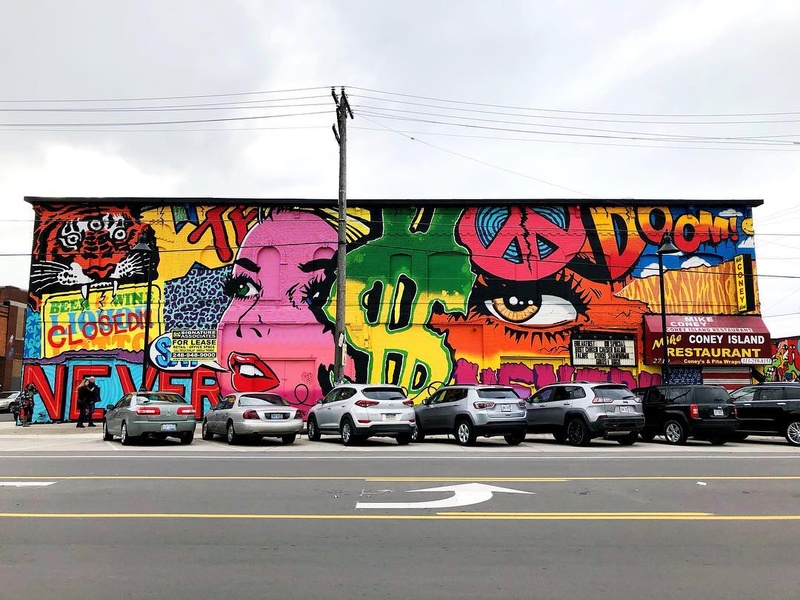 mural in Detroit by artist Denial.
