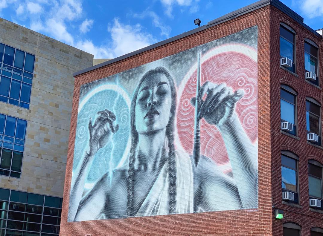 mural in Boston by artist EL MAC.