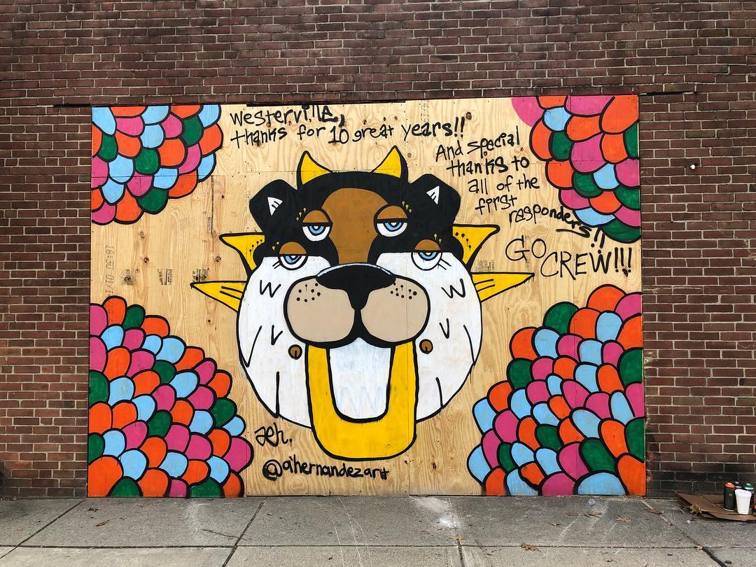 mural in Westerville by artist Adam Hernandez.