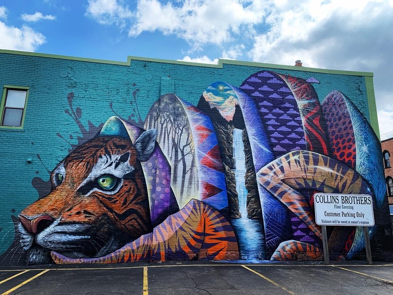 mural in Jackson by artist NosΓ©go.