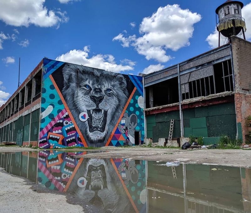 mural in Detroit by artist Greg Mike.