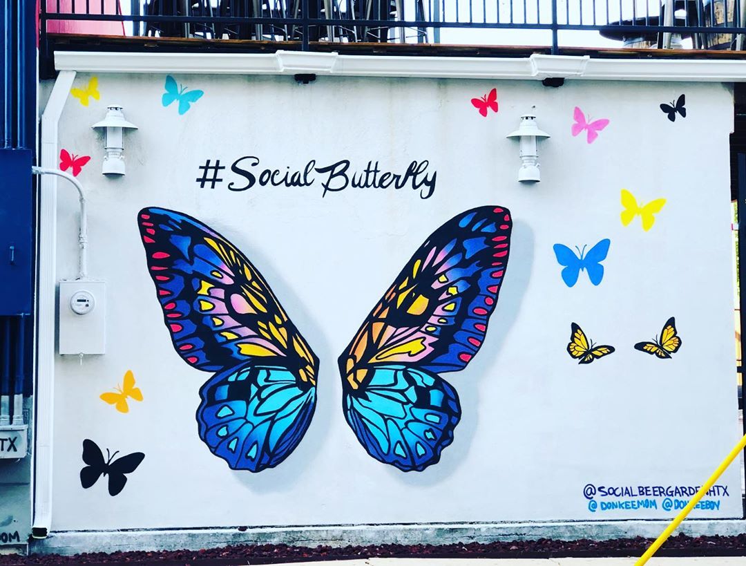 mural in Houston by artist Donkeeboy. Tagged: animals, wings