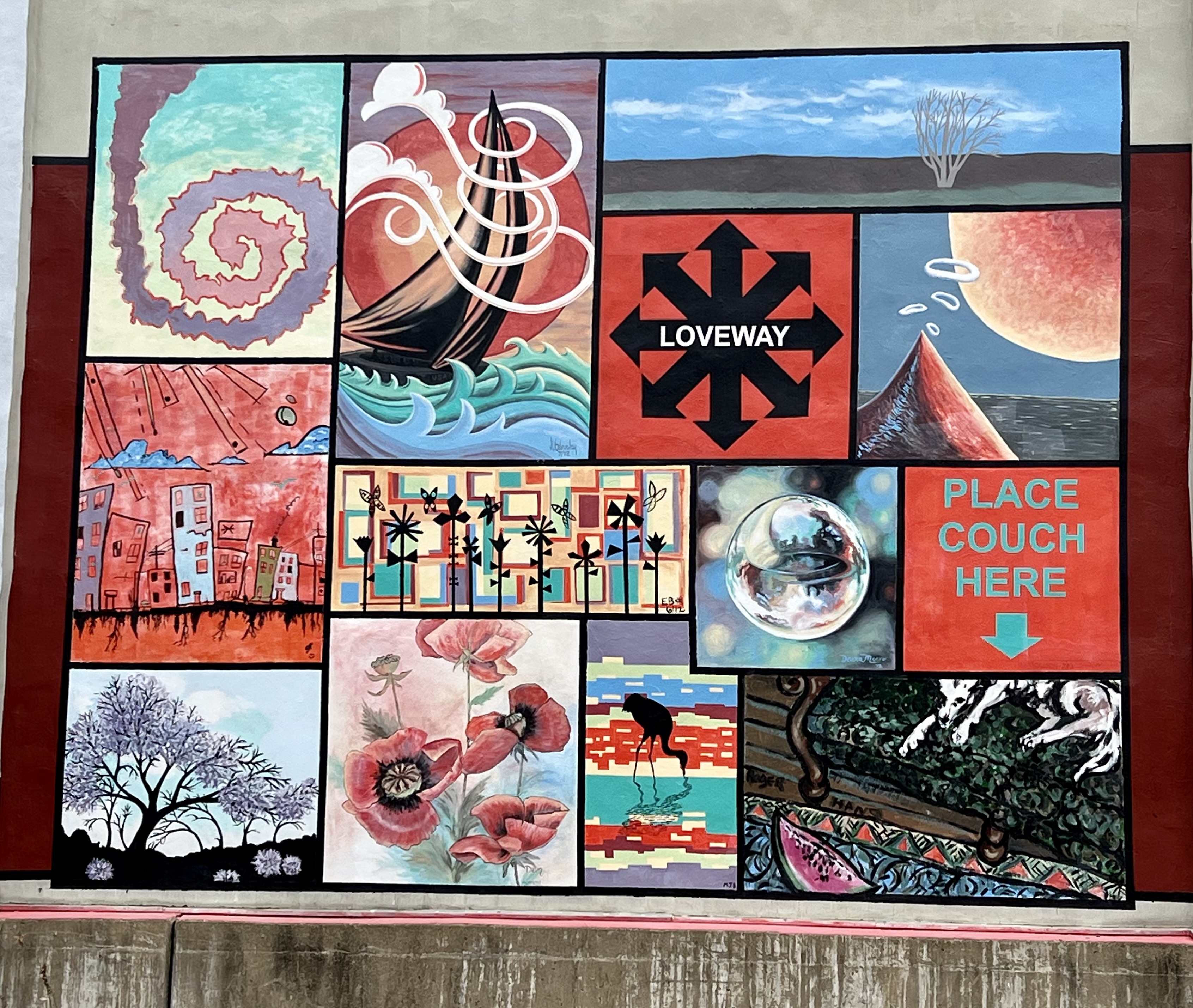 mural in Bloomington by artist unknown.