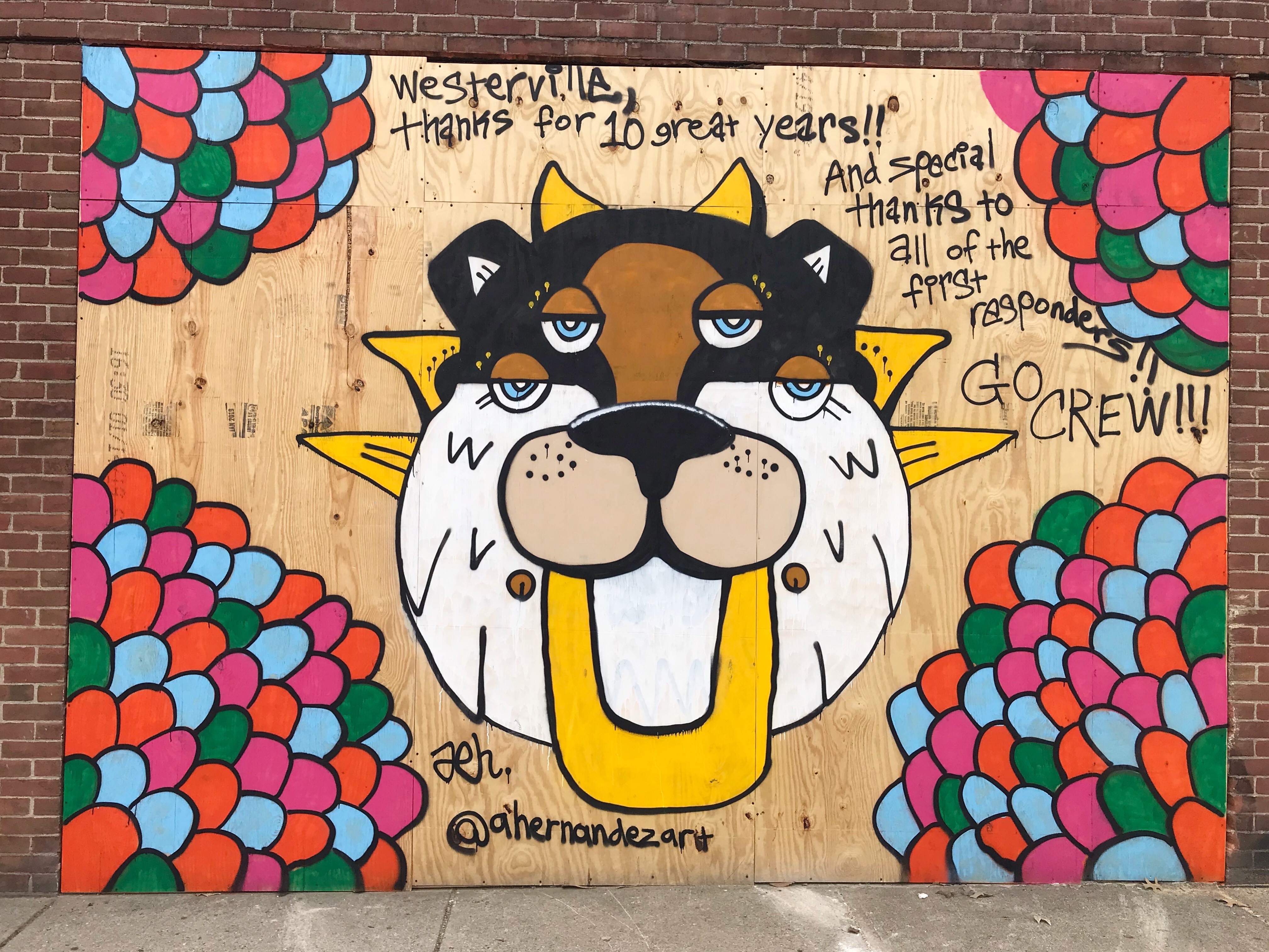 mural in Westerville by artist Adam Hernandez.