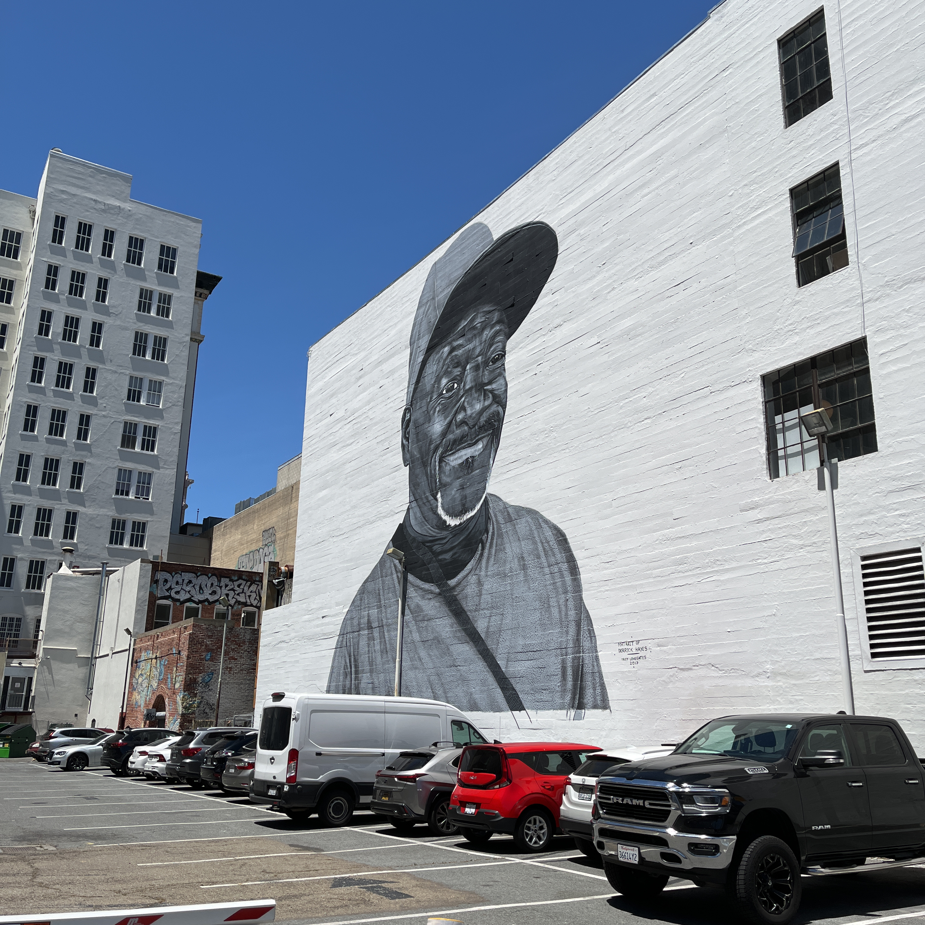 mural in Oakland by artist Troy Lovegates. Tagged: Derrick Hayes