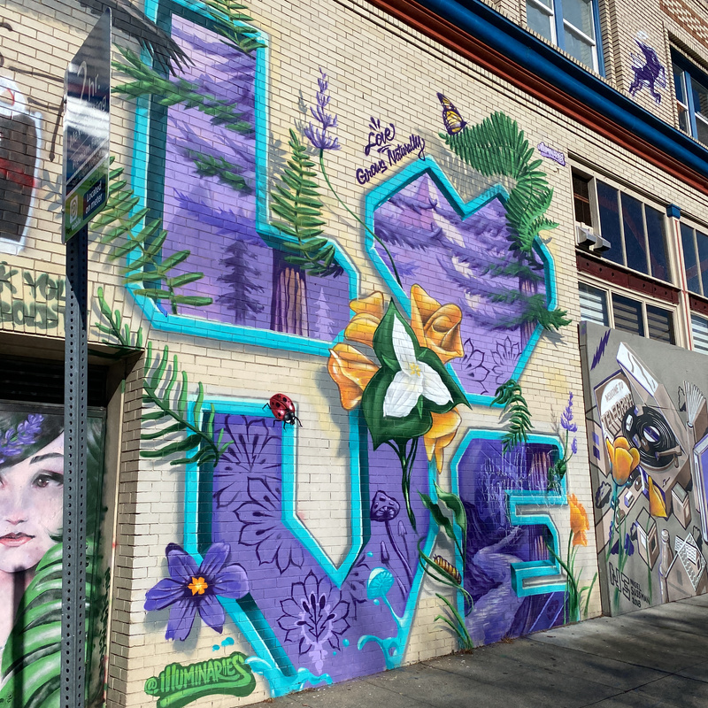 mural in Berkeley by artist illuminaries.