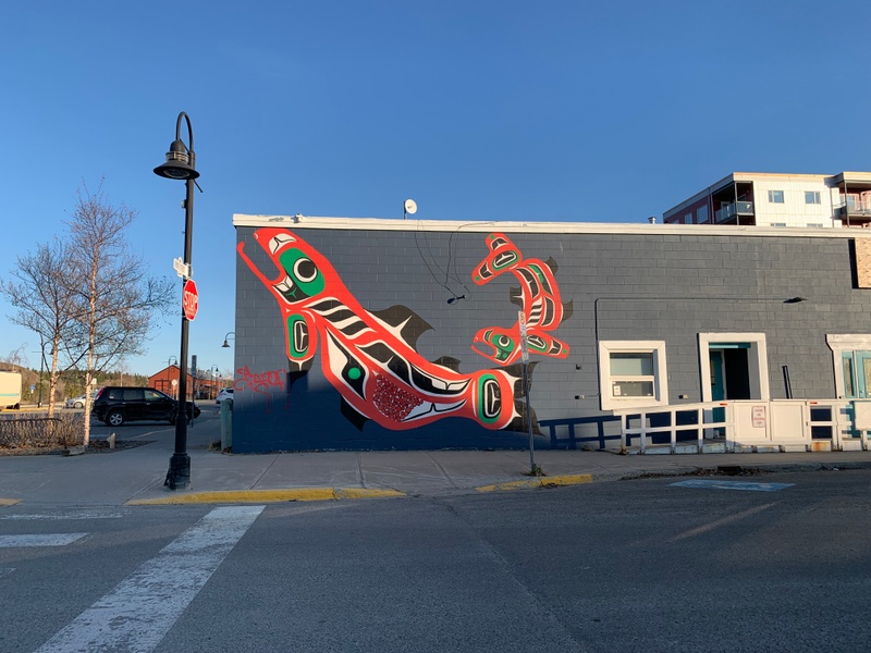 mural in Whitehorse by artist unknown.