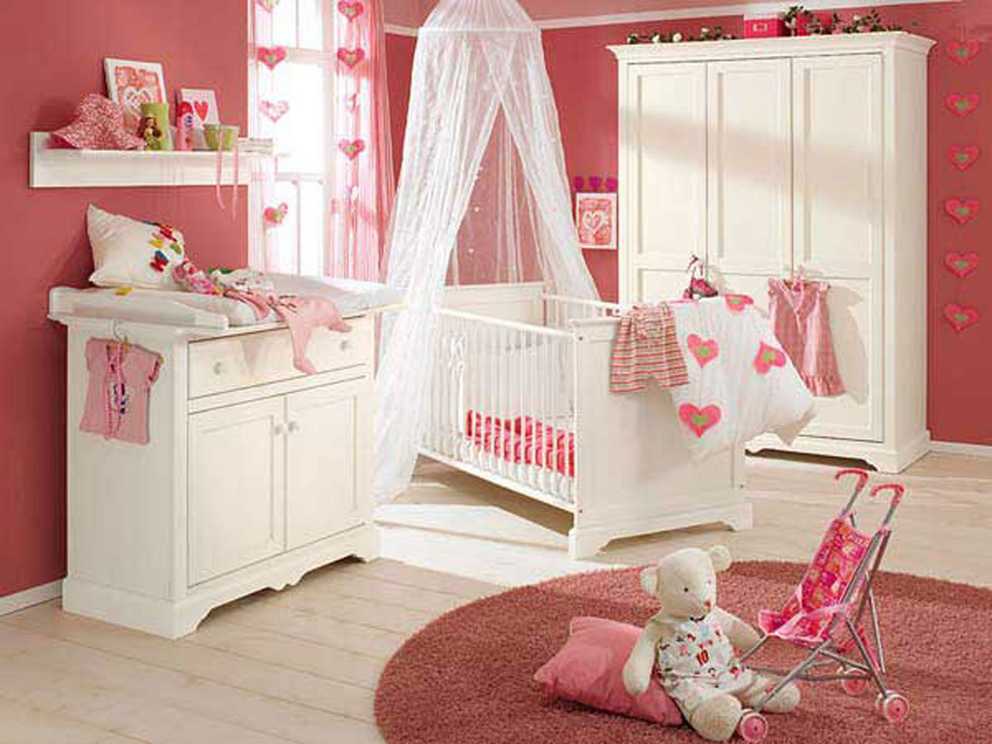 Romantic White Baby Room Design Idea With White Crib With White Curtain White Wardrobe And White Cabinet With White Pillow Cute Baby Room Design Ideas (Photo 2 of 39)