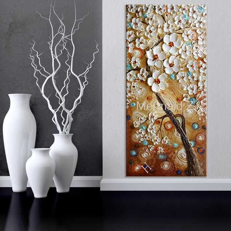 Wall Art Long Vertical Wall Art 9 Of 20 Photos   Handmade Abstract Wall Art Pictures Thick Pallete Knife Oil Throughout Long Vertical Wall Art 