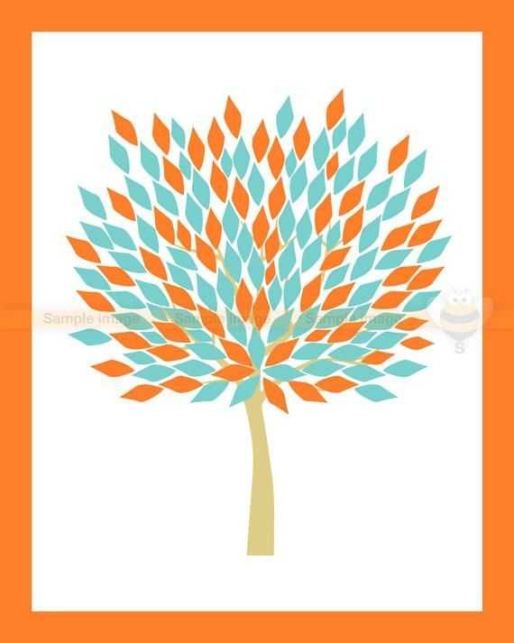 Wall Art Orange and Turquoise Wall Art (7 of 20 Photos)