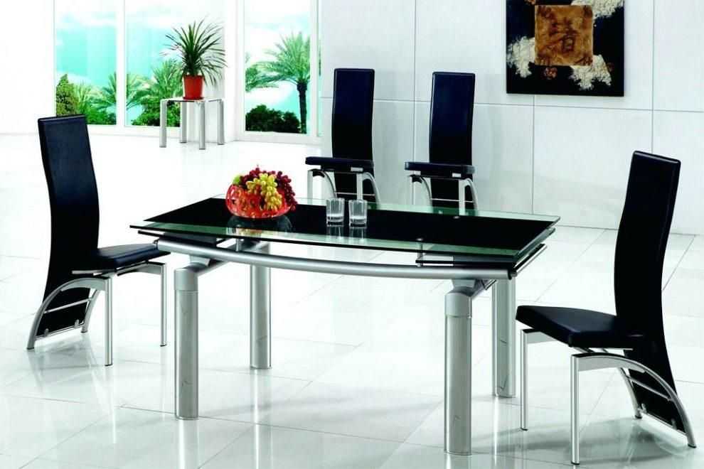 Dining Room Black Glass Extending Dining Tables 6 Chairs (7 of 20 Photos)