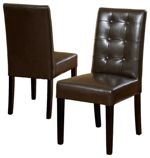 Dining Room: Dark Brown Leather Dining Chairs (#8 of 20 Photos)