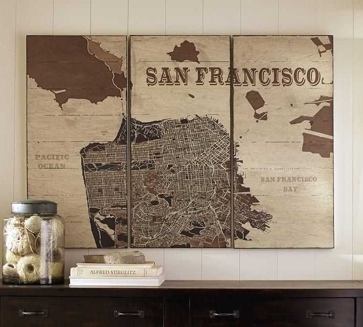 Wall Art San Francisco Map Wall Art (3 of 20 Photos)