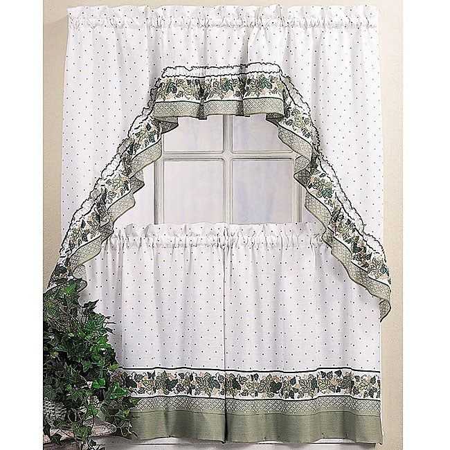Featured Image of Cotton Blend Ivy Floral Tier Curtain And Swag Sets