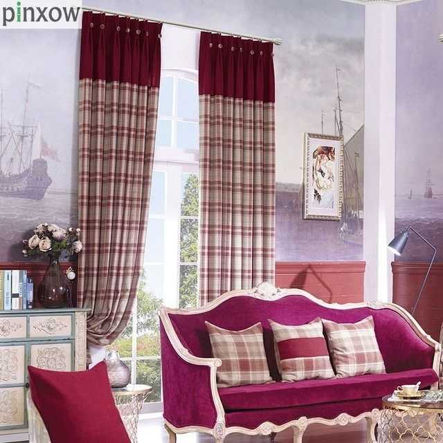 Red Plaid Curtain Panels – Scholam.live Intended For Class Blue Cotton Blend Macrame Trimmed Decorative Window Curtains (Photo 18 of 25)