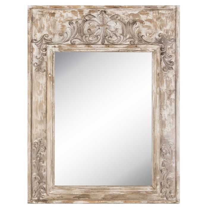 Antique White Scroll Wood Wall Mirror | Wood Wall Mirror, Mirror Wall In White Wood Wall Mirrors (Photo 8 of 15)