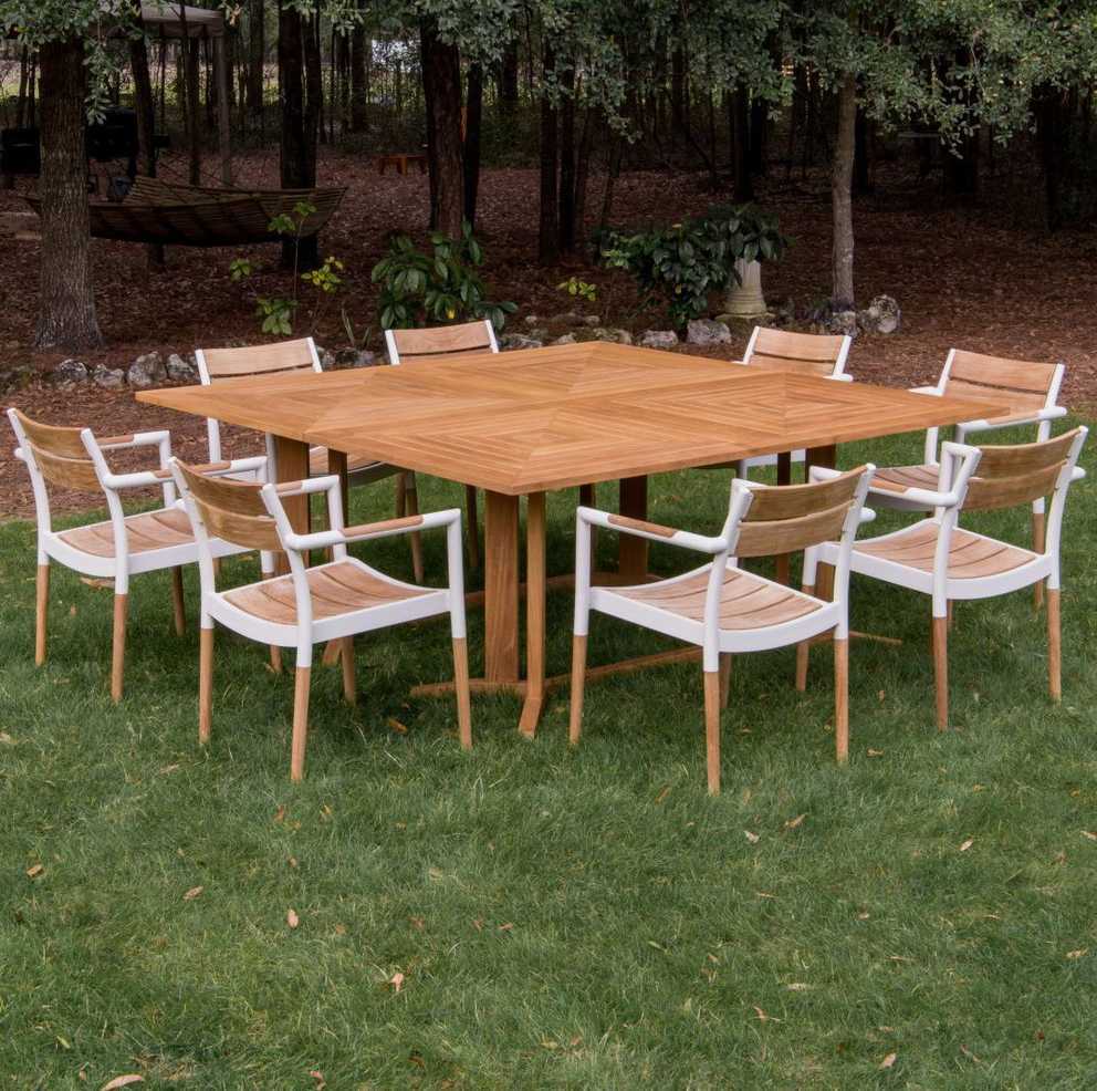Patio Seating Teak Outdoor Square Dining Sets (8 of 15 Photos)