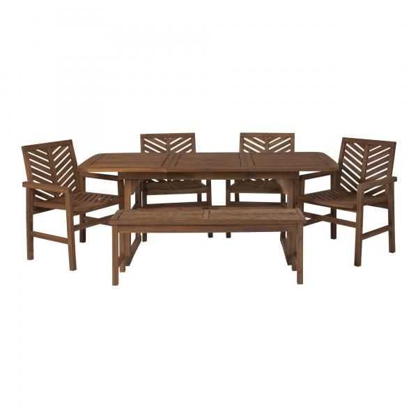 Patio Seating Dark Brown 6Piece Patio Dining Sets (6 of 15 Photos)