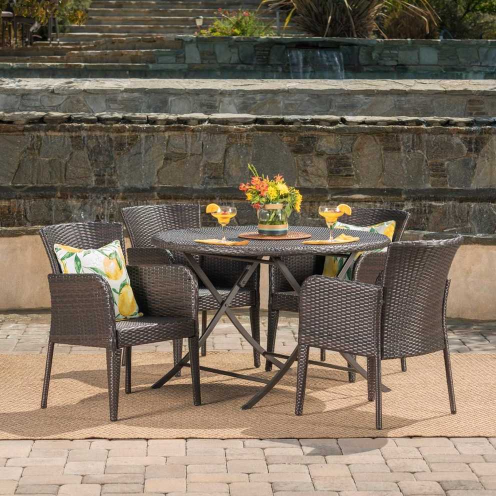 Patio Seating 5Piece Round Patio Dining Sets (9 of 15 Photos)